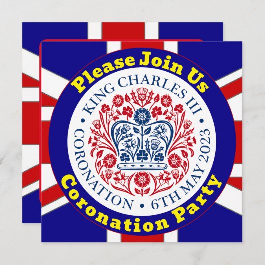 キングチャールズ3世コロネーションパーティの招待状 招待状 (正面/裏面)