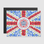 キングチャールズ3世コロネーションフローライギリス国旗の磁石 (正面/裏面)