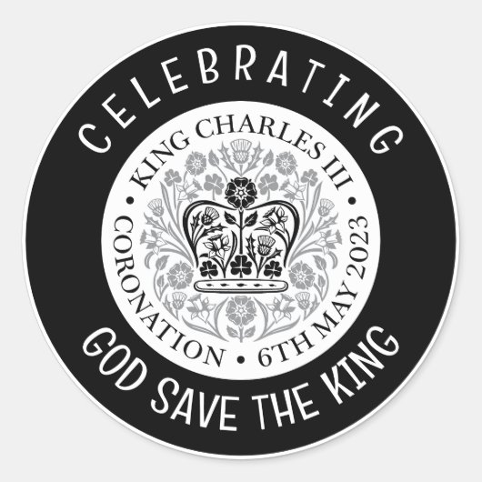 キングチャールズ3世コロネーションブラック ラウンドシール (正面)