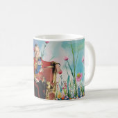 キングチャールズ3世春ガーデン背景 コーヒーマグカップ (正面右)