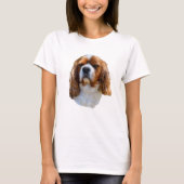 キングチャールズ・カバリエスパニエル犬ドッグ顔 Tシャツ (正面)