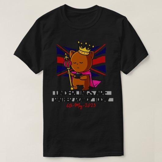 キングチャールズIIIコロネーション通りパーティーロウディウント Tシャツ (デザイン正面)