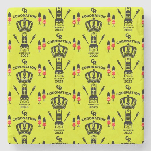 キングチャールズIIIコロネーション通りパーティー ストーンコースター (正面)
