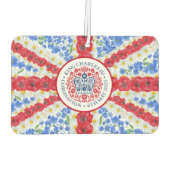 キングチャールズIII戴冠式エンブレムフローラ英国国旗 カーエアーフレッシュナー (裏面)