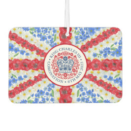 キングチャールズIII戴冠式エンブレムフローラ英国国旗 カーエアーフレッシュナー