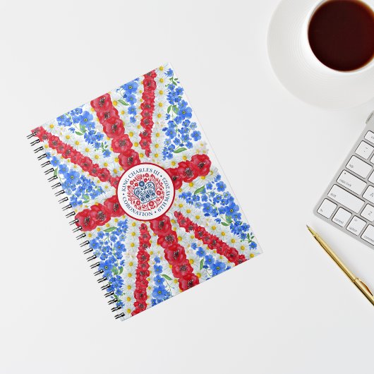 キングチャールズIII戴冠式エンブレムフローラ英国国旗 ノートブック