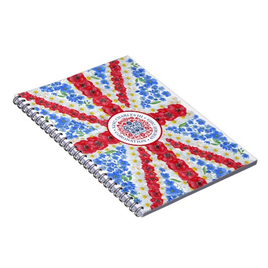 キングチャールズIII戴冠式エンブレムフローラ英国国旗 ノートブック (右側)