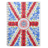 キングチャールズIII戴冠式エンブレムフローラ英国国旗 ノートブック (正面)