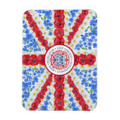 キングチャールズIII戴冠式エンブレムフローラ英国国旗 マグネット (縦)