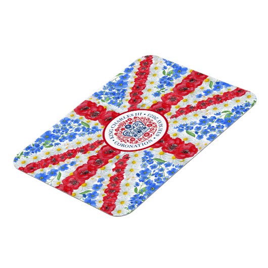 キングチャールズIII戴冠式エンブレムフローラ英国国旗 マグネット (左側)