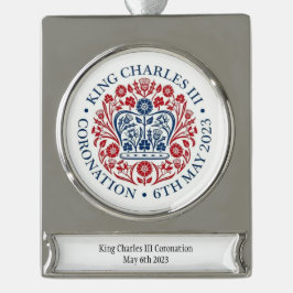キングチャールズIII戴冠記念オーナメント シルバープレートバナーオーナメント