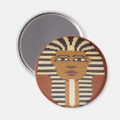 キングツブラックブラウンベージュクロシェプリントオンラウンド マグネット (正面/裏面)