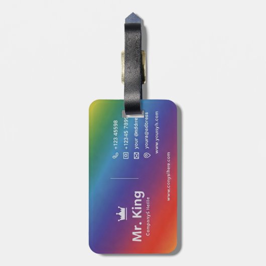 キングテーマ名刺 ラゲッジタグ (裏面縦)