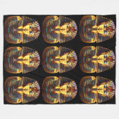 キングトゥタンカームン、金ゴールドマスク フリースブランケット (正面(横))