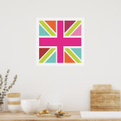 キングド統一されたン数々のカラー国旗のプリント ポスター (キッチン)