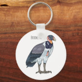 キングハゲワシの鳥の漫画イラストレーション キーホルダー (正面)
