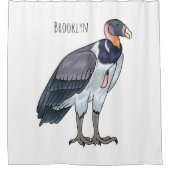 キングハゲワシの鳥の漫画イラストレーション シャワーカーテン (正面)