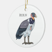 キングハゲワシの鳥の漫画イラストレーション セラミックオーナメント (左)