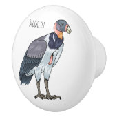 キングハゲワシの鳥の漫画イラストレーション セラミックノブ (右)