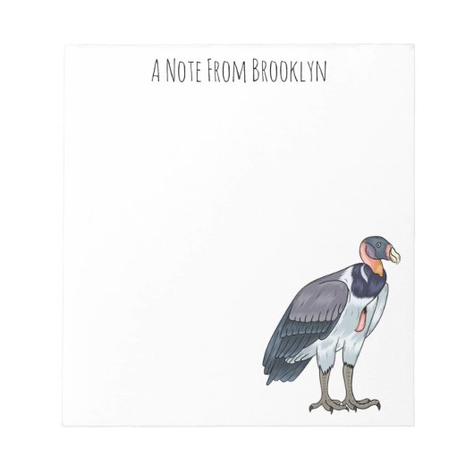 キングハゲワシの鳥の漫画イラストレーション ノートパッド (正面)