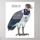 キングハゲワシの鳥の漫画イラストレーション ポスター (正面)