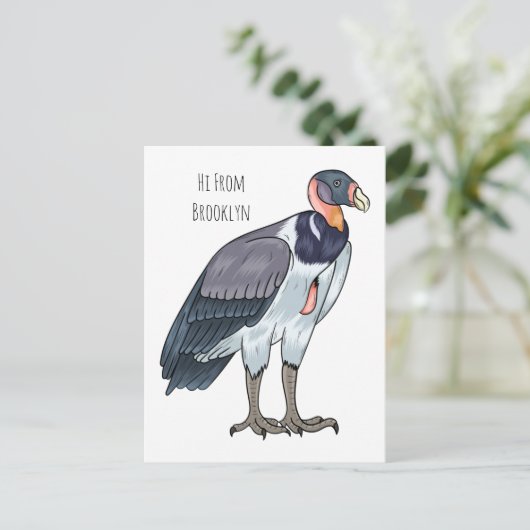 キングハゲワシの鳥の漫画イラストレーション ポストカード (スタンド正面)