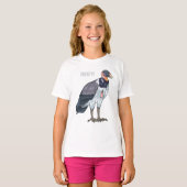 キングハゲワシの鳥の漫画イラストレーション Tシャツ (正面フル)