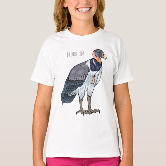 キングハゲワシの鳥の漫画イラストレーション Tシャツ (正面)