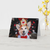 キングハートコルギバレンタインデーチャーカード カード (黄色い花)