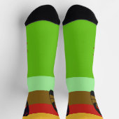 キングバグカラーのサーフボードシルエット ソックス (上部)