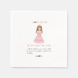 キングバースデーパーティーの可愛いピンクの娘 スタンダードカクテルナプキン