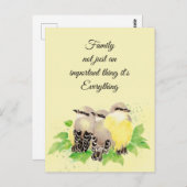 キングバード鳥 インスピレーション ファミリー 引用 アート ポストカード (正面/裏面)