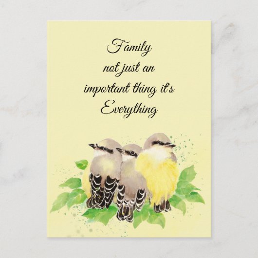 キングバード鳥 インスピレーション ファミリー 引用 アート ポストカード (正面)