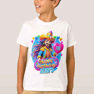キングパイレーツ誕生日キッズイラストレーション Tシャツ