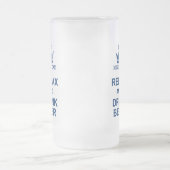 キングパパリラックスおもしろいとビールブルービアマグを飲む フロストグラスビールジョッキ (中央)