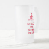 キングパパリラックスおもしろいとビール赤ビールマグ フロストグラスビールジョッキ (正面右)