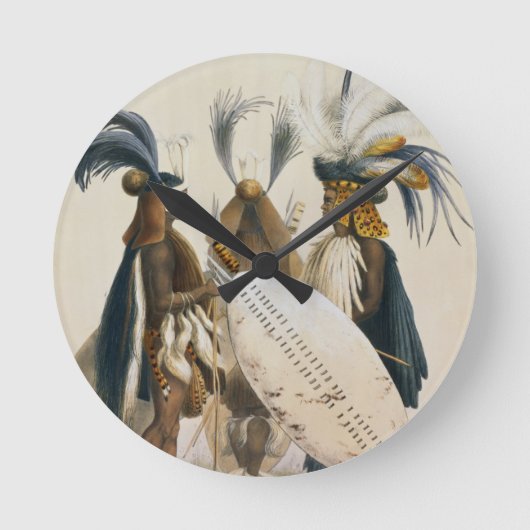 キングパンダの軍隊のズールソルディーズ、プレート20から ラウンド壁時計 (正面)