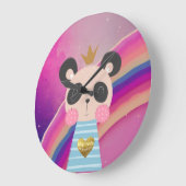 キングパンダ丸型アクリル壁掛け時計 ラージ壁時計 (傾斜)