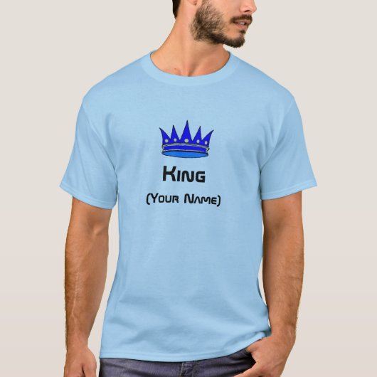 キングパーソナライズされたシャツクラウン Tシャツ (正面)