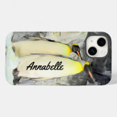 キングパーソナライズされたペンギンの電話ケース Case-Mate iPhoneケース (裏面 (横))