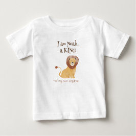 キングパーソナライズされたライオン付きかわいいTシャツ ベビーTシャツ