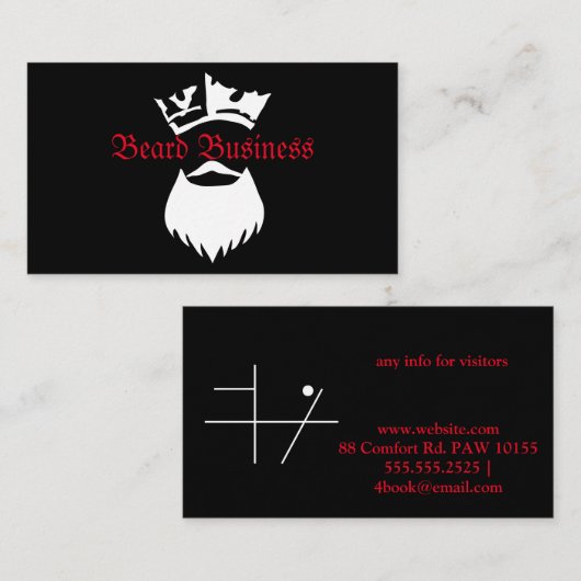 キングヒゲ事業 名刺 (正面/裏面)