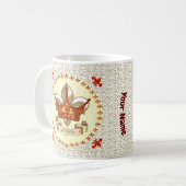 キングファーザーバナークラウン名前をカスタムするマグ コーヒーマグカップ (正面左)