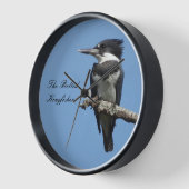 キングフィッシャーを閉め込めた 壁時計 (傾斜)