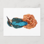 キングフィッシャーオンフラワーポストカードプリント ポストカード (正面)