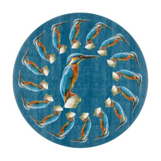 キングフィッシャーサークル カッティングボード (正面)