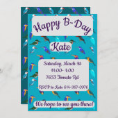 キングフィッシャーズハッピーバースデー 招待状 (正面/裏面)