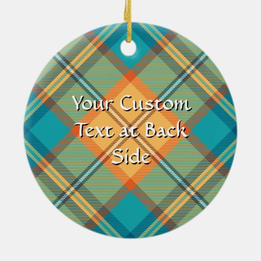 キングフィッシャータータンチェックセラミックオーナメント セラミックオーナメント (裏面)