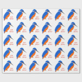 キングフィッシャーデザイン誕生日プレゼント ラッピングペーパー (フラット)