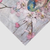 キングフィッシャーバードピンクの花フランスのの切り離し工芸 薄葉紙 (詳細)